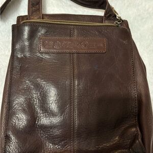 Fossil Dark Brown Leather Messenger Bag